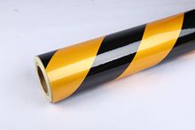 厂家直销双色斜纹反光膜黄黑红白警示贴纸电线杆反光贴安全警示带