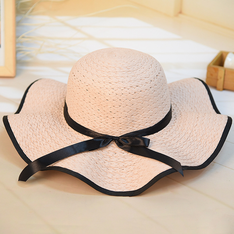 Women's Simple Style Solid Color Wide Eaves Straw Hat display picture 4