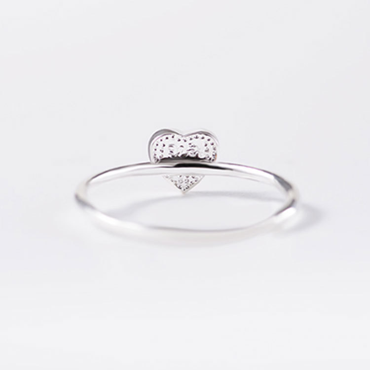 Coréenne Style Coréen Style Réglable Ouverture Anneau Anneaux En Forme De Coeur Amour Rouge Pêche Coeur Bague En Argent Exclusive Pour Croix-frontière display picture 2