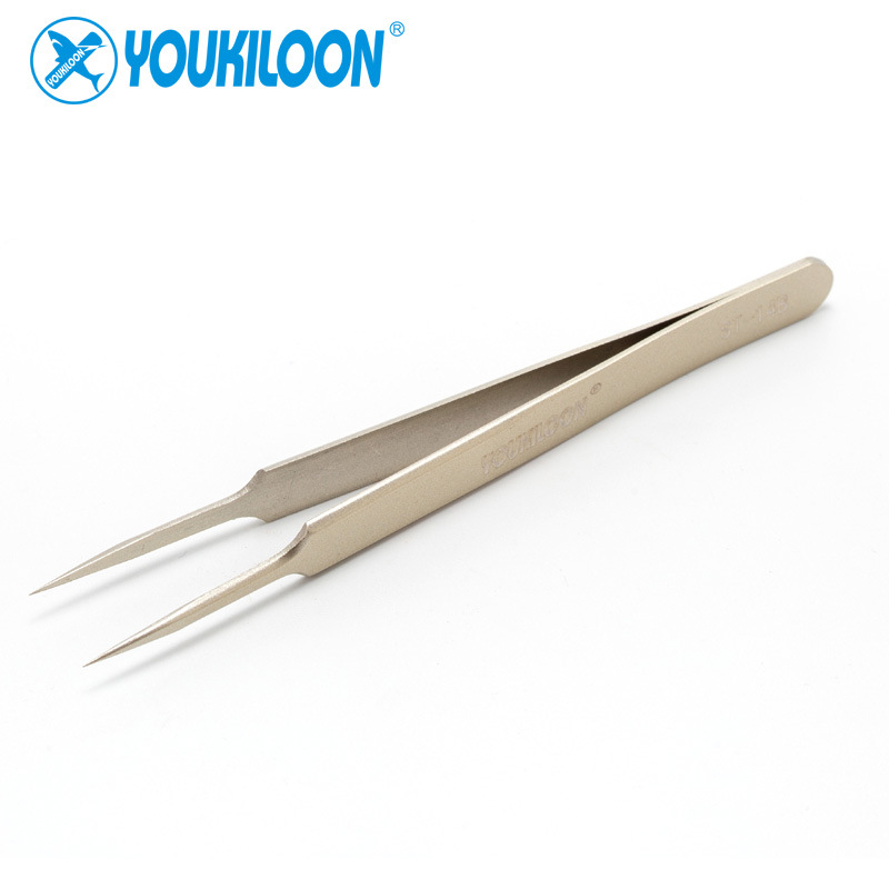 尤其龙 ST14B 精密 加硬镊子宽手柄 尖头不锈钢直镊子