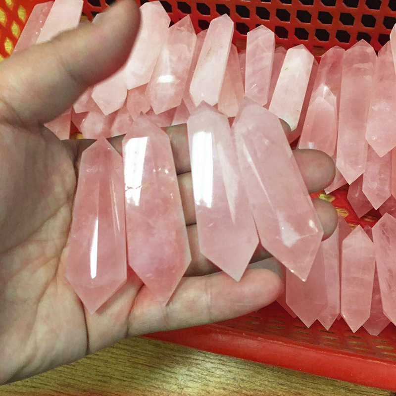 natural Pink Crystal Festoon Crystal Column natural Powder crystal rough  Decoration Manufactor Direct selling Crystal Column Decoration
