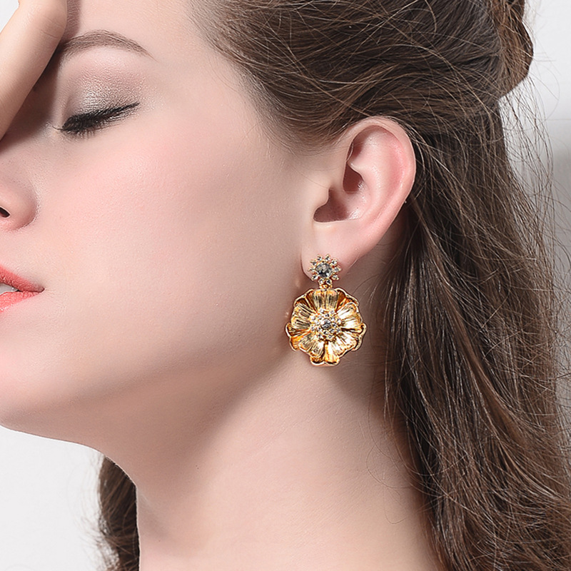 Alloy Fashion Flowers earring(Photo Color) NHQD5131-Photo Color