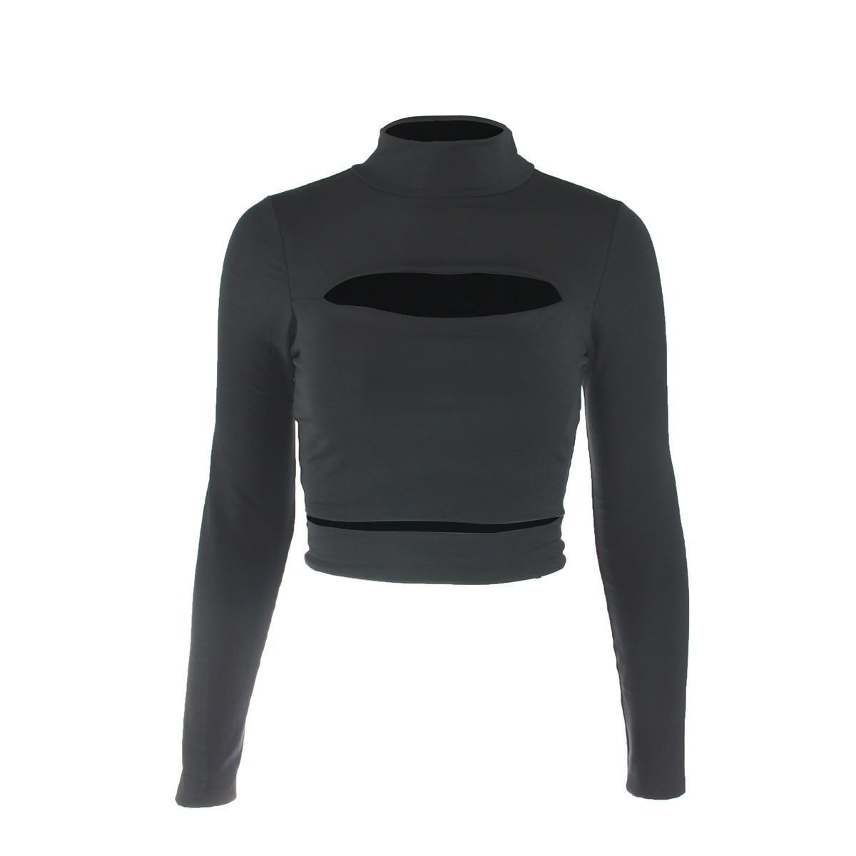 sexy hollow long-sleeved high-neck tops  NSZY17777