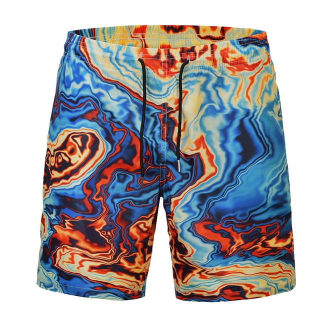 Beach Pants Surfing Loose Pentacle Pants Stone Patterned Printed 