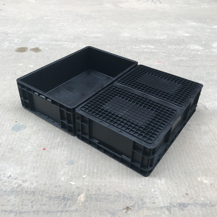 防静电EU塑料箱 塑料物流箱 欧标塑胶汽车配件箱可带盖EU周转箱