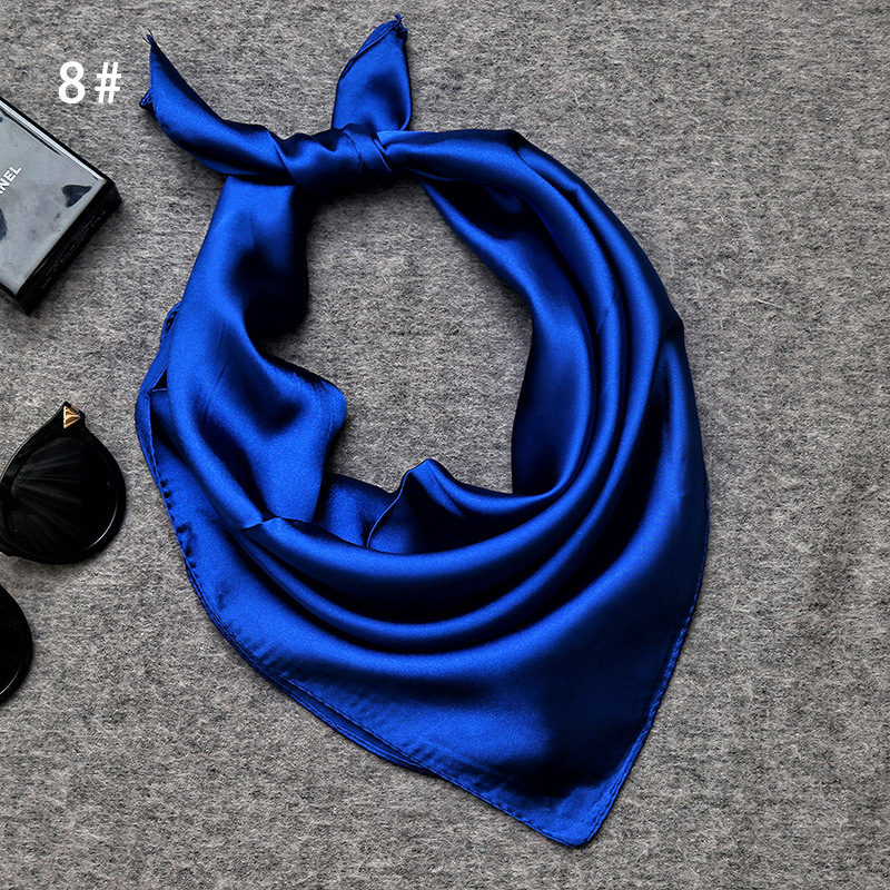 Printing Design Simple Style Style Women's Simple Style Solid Color Satin Printing Silk Scarf