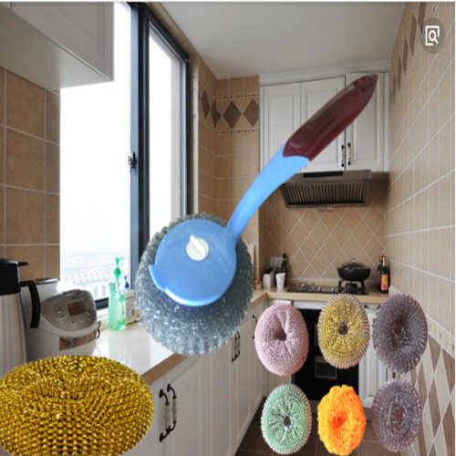 Cleaning ball plastic handle manufacturer Cleaning supplies wholesale Steel ball Cleaning ball manufacturer Samples 2 starting shots