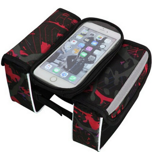 Bicycle and mountain bike front beam bag, touch screen mobile phone bag, enlarged saddle bag, frame tube bag, riding equipment