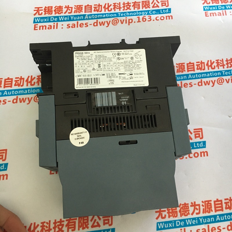 新品德国西门子SIEMENS软启动器3RW4046-1BB14原装供应