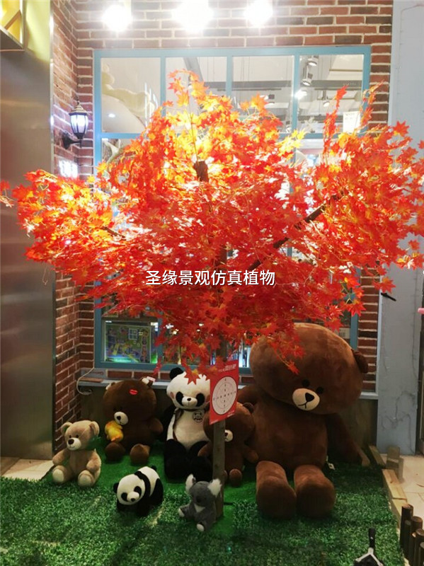 仿真枫叶树红枫树假枫叶树商场酒店楼盘装饰鸡爪槭树日式餐厅摆件