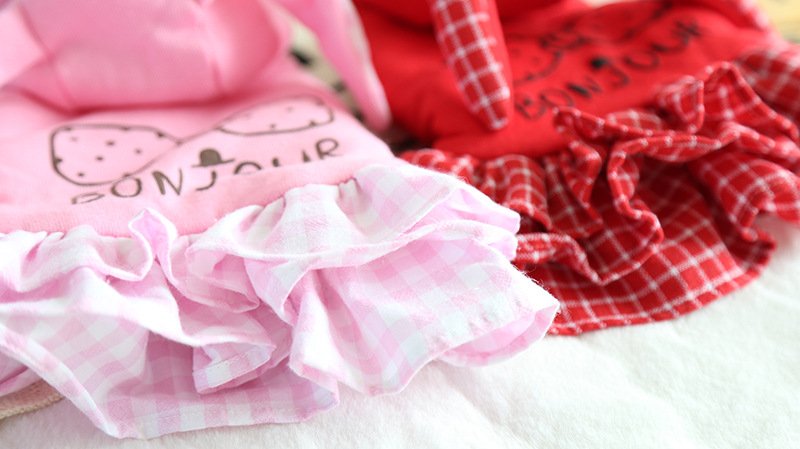 格子兔蝴蝶结绒衣