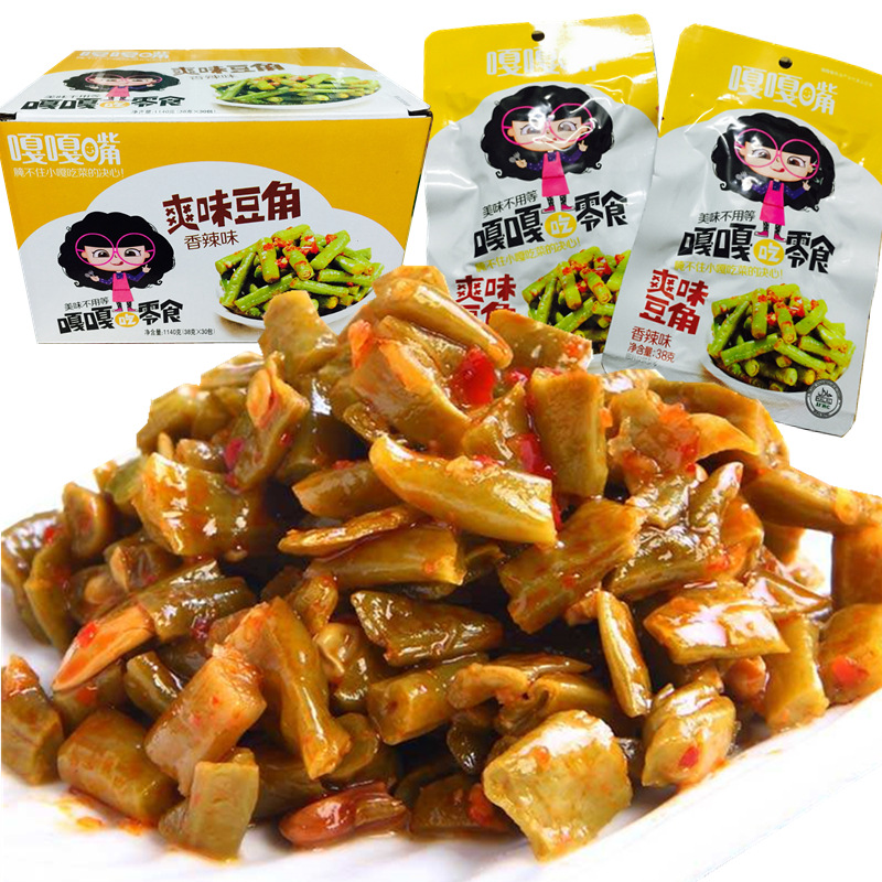 Hunan specialty Quack Hot &amp; Spicy Beans Single package 38g snacks Cooked snack wholesale