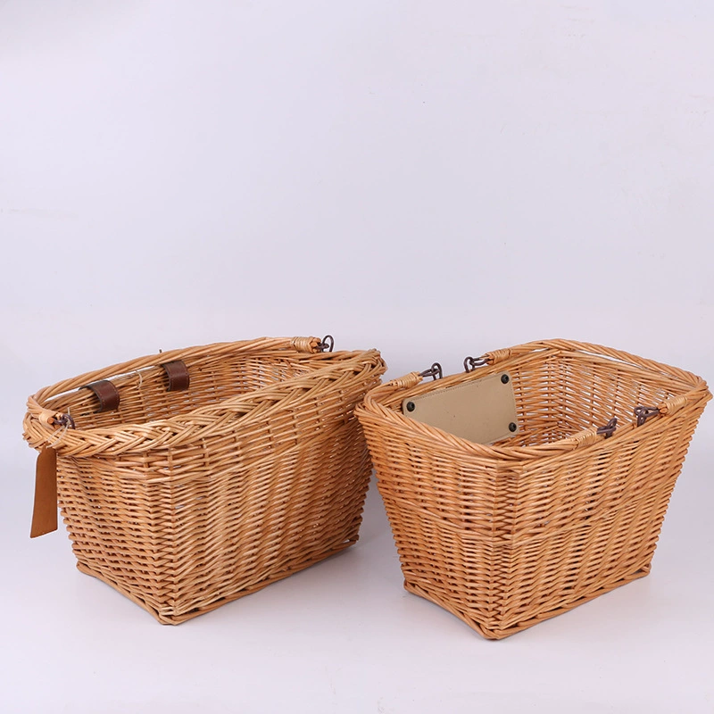 Handheld retro double-layer storage basket
