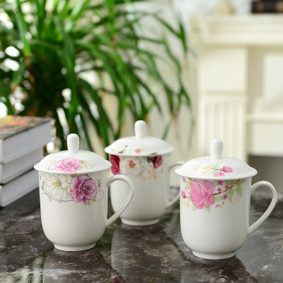 品瓷匠供应精美陶瓷办公杯 礼品杯 陶瓷带盖杯 定制logo 厂家直销