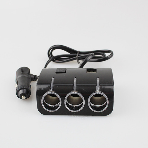 Auto supplies 1506 60W one-to-three car cigarette lighter with dual USB car charger universal power distributor