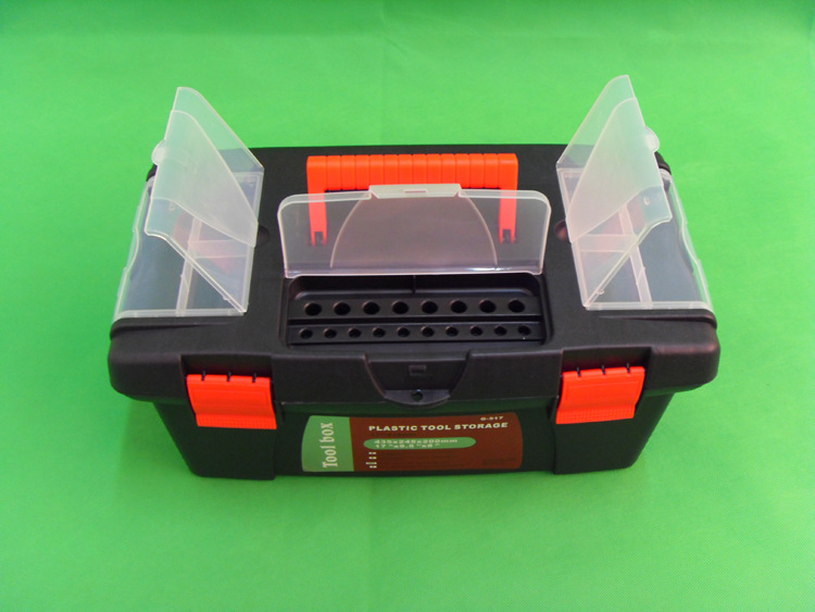 厂家直供加厚配件箱双层手提箱五金箱塑料工具箱17寸整理箱盒