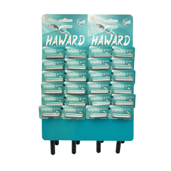 廠家批發(fā) 24把掛卡 超滑條雙層不銹鋼刀片一次性手動剃須刀刮胡刀