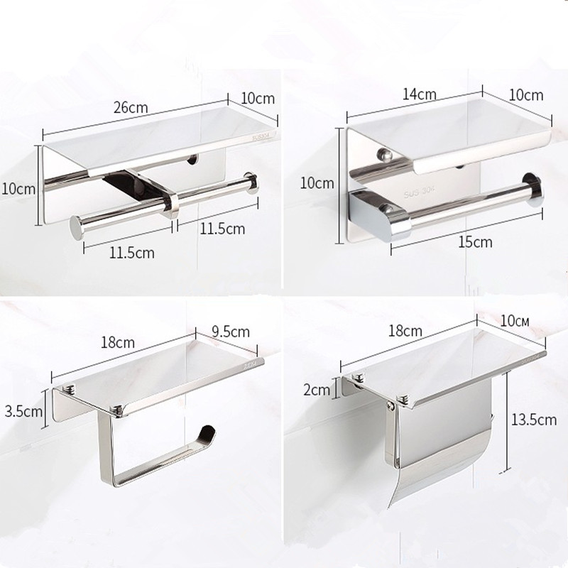 Cross-border special 304 Stainless steel Tissue holder Toilet paper box TOILET mobile phone Shelf Hotel bathroom Toilet paper holder