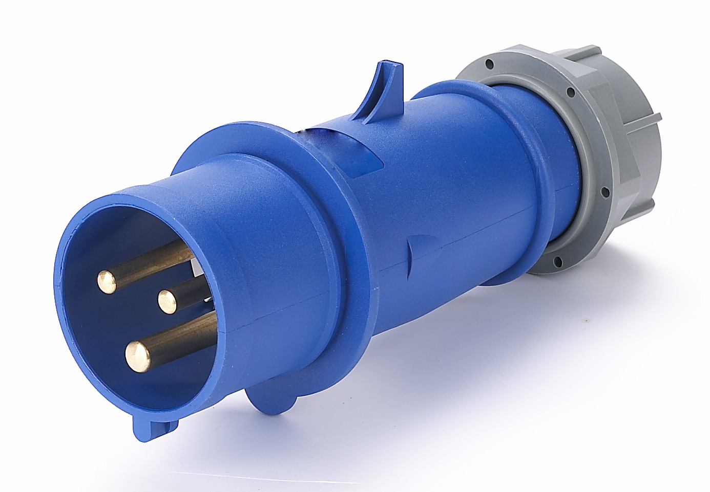 工业插头3301 3P32A 防水防尘防雨插 IP44 插头220V移动插头蓝色