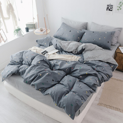 2018秋季新款全棉四件套 纯棉ins风小清新床上用品套件床笠4件套