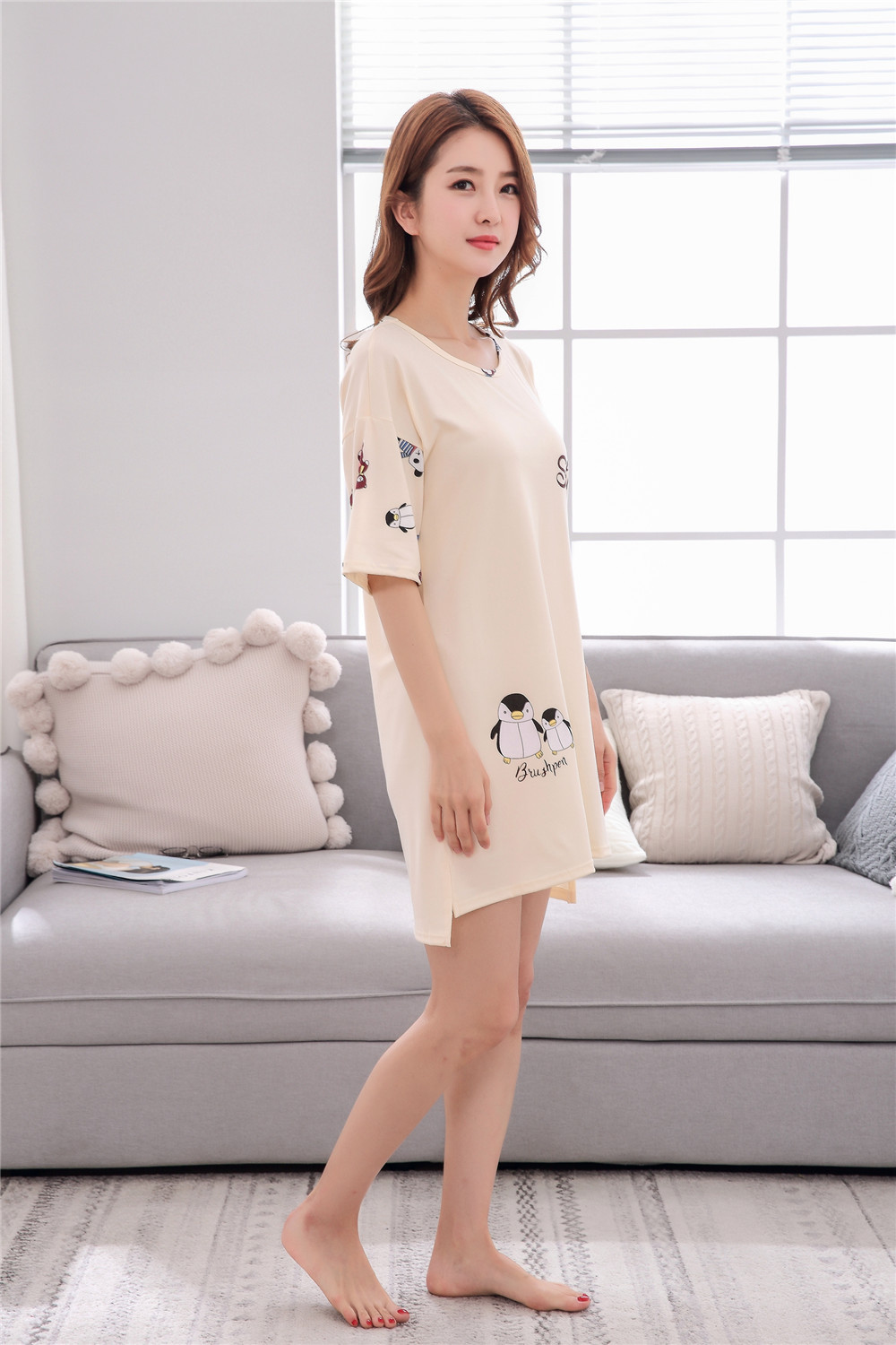 Cute Casual Style Short Sleeves Round Collar Polyester Lover’s Clothes Pajamas display picture 108