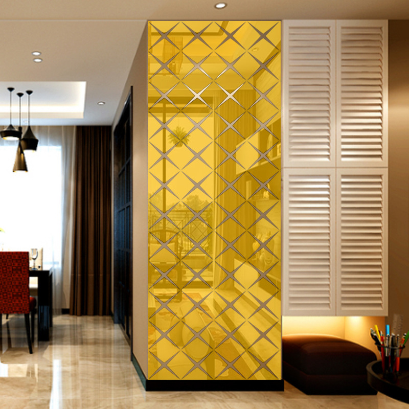 J M283 Modern Pattern Acrylic Mirror Wall Sticker Living Room Background Wall Decoration Large Size