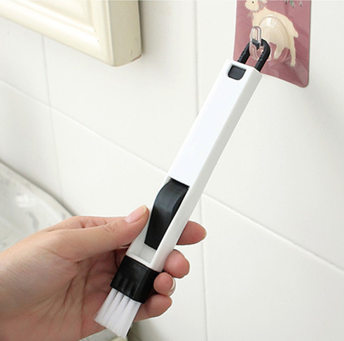 Window Sill Groove Cleaning Brush with Dustpan Gap Brush Washing Window Screen Cleaning Tool 
