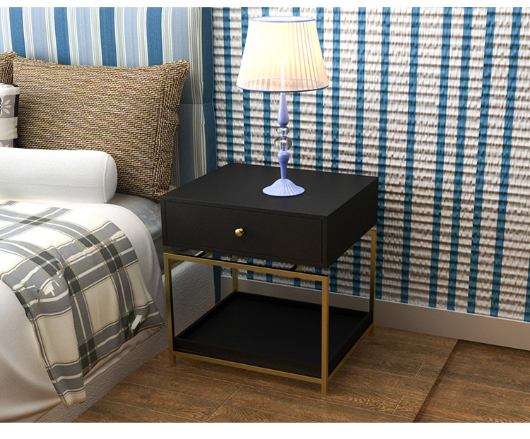 Clearance Luxury Modern Iron Casting Golden Nightstand Coffee End Bedside Table Home Furniture Nightstands Cabinet Cupboard Living Room 7