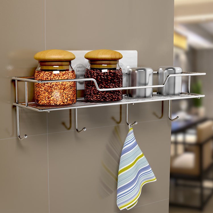 调料架不锈钢厨房置物架免打孔安装多功能汤勺收纳壁挂架厂家直销|ru
