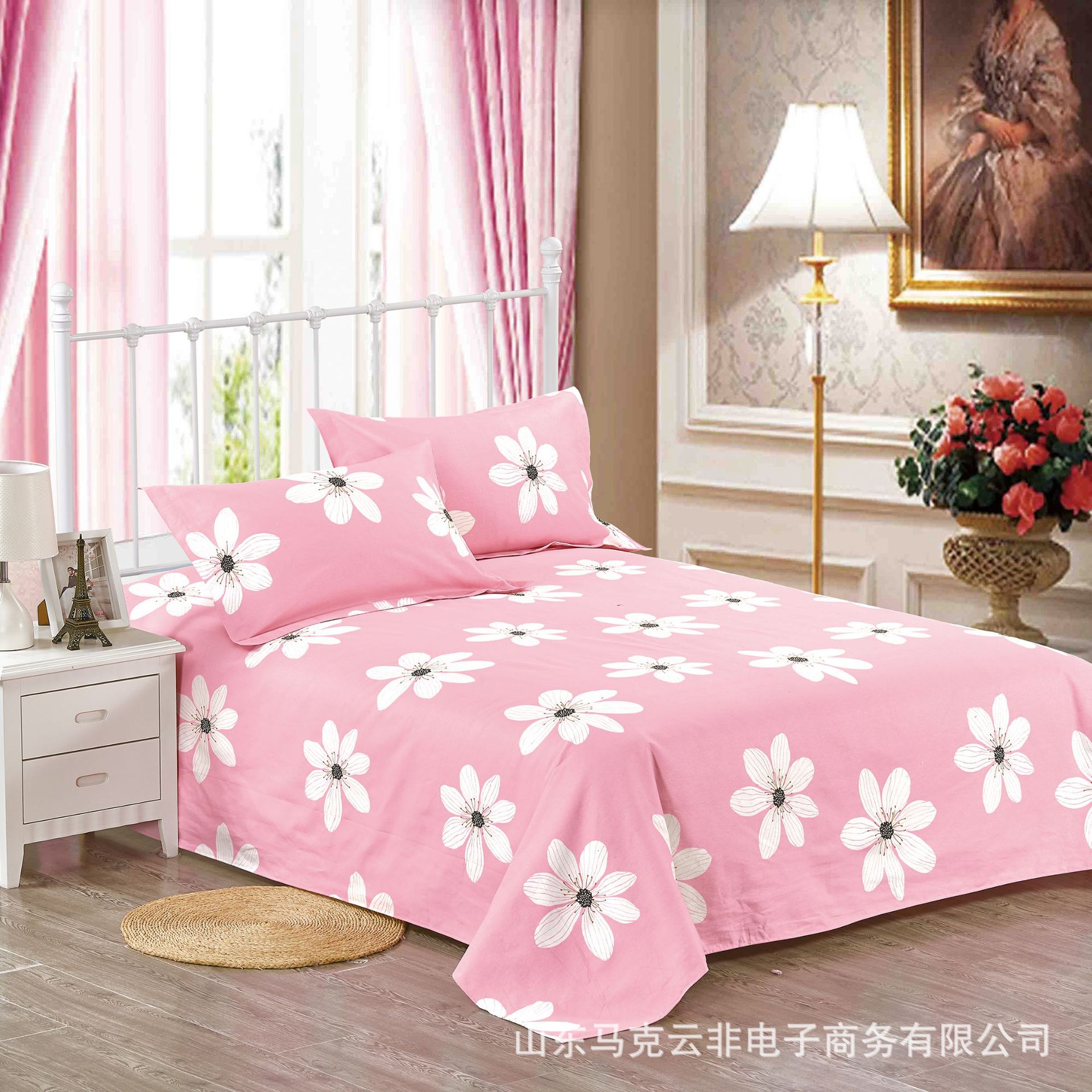 pure cotton sheet singleton Cartoon Shandong The old coarse cloth sheet wholesale thickening encryption cotton Flax canvas Taikang