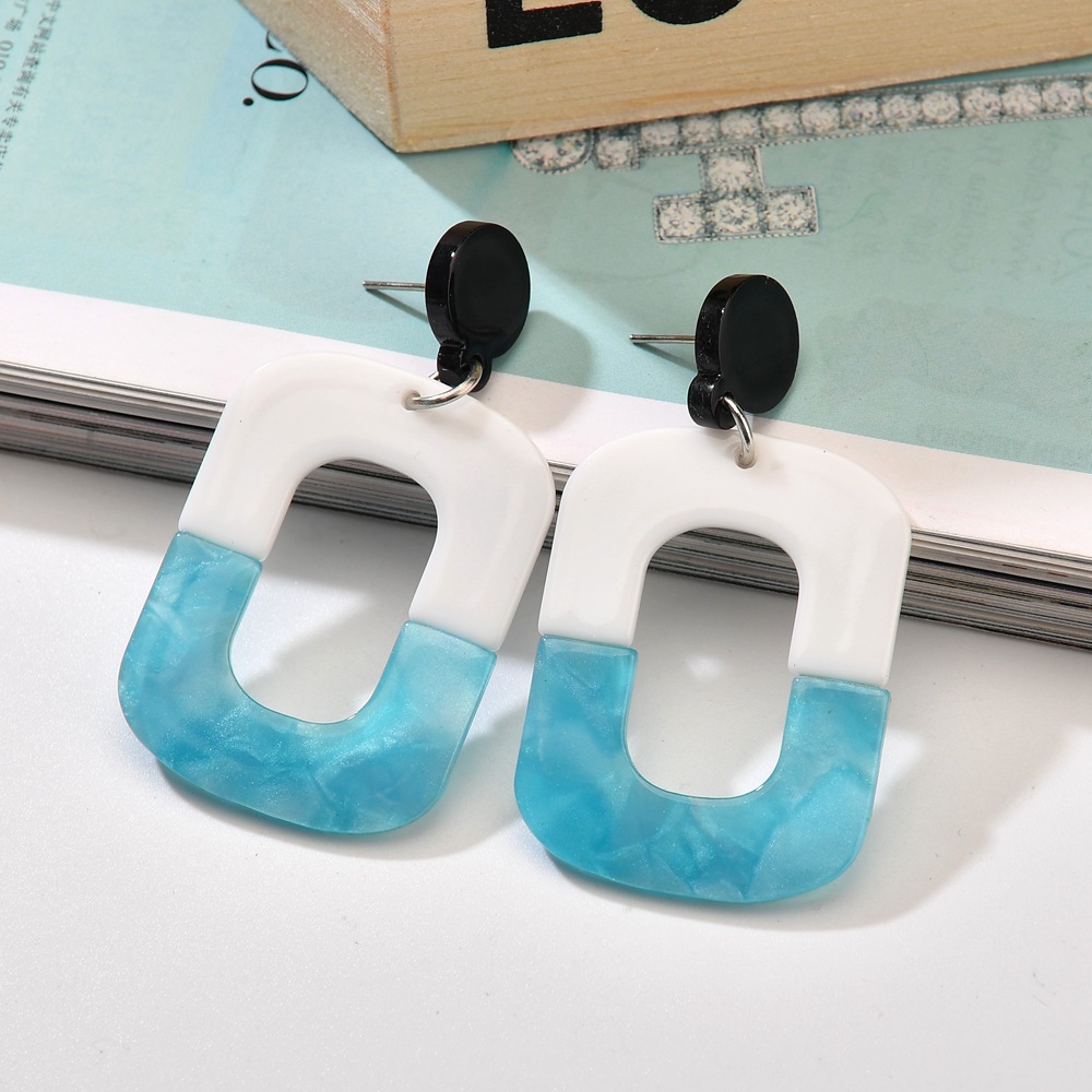 Geometric Pattern Women'S Gender Simple Multicolor Stitching Geometric Acrylic Earrings