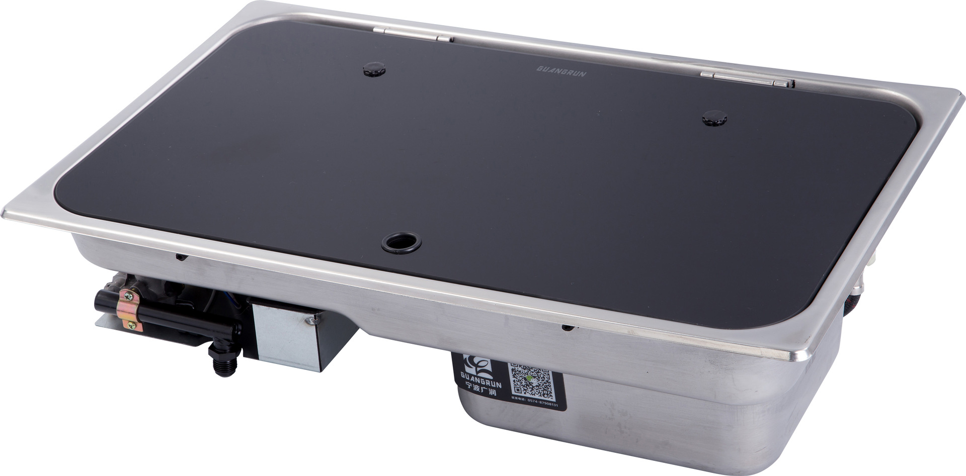 Estufa de gas para RV Accesorios para RV con tapa de vidrio Estufa de gas para yate con fregadero derecho GR-903