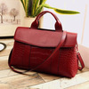 Fashionable universal capacious shoulder bag one shoulder, genuine leather, crocodile print, 2019