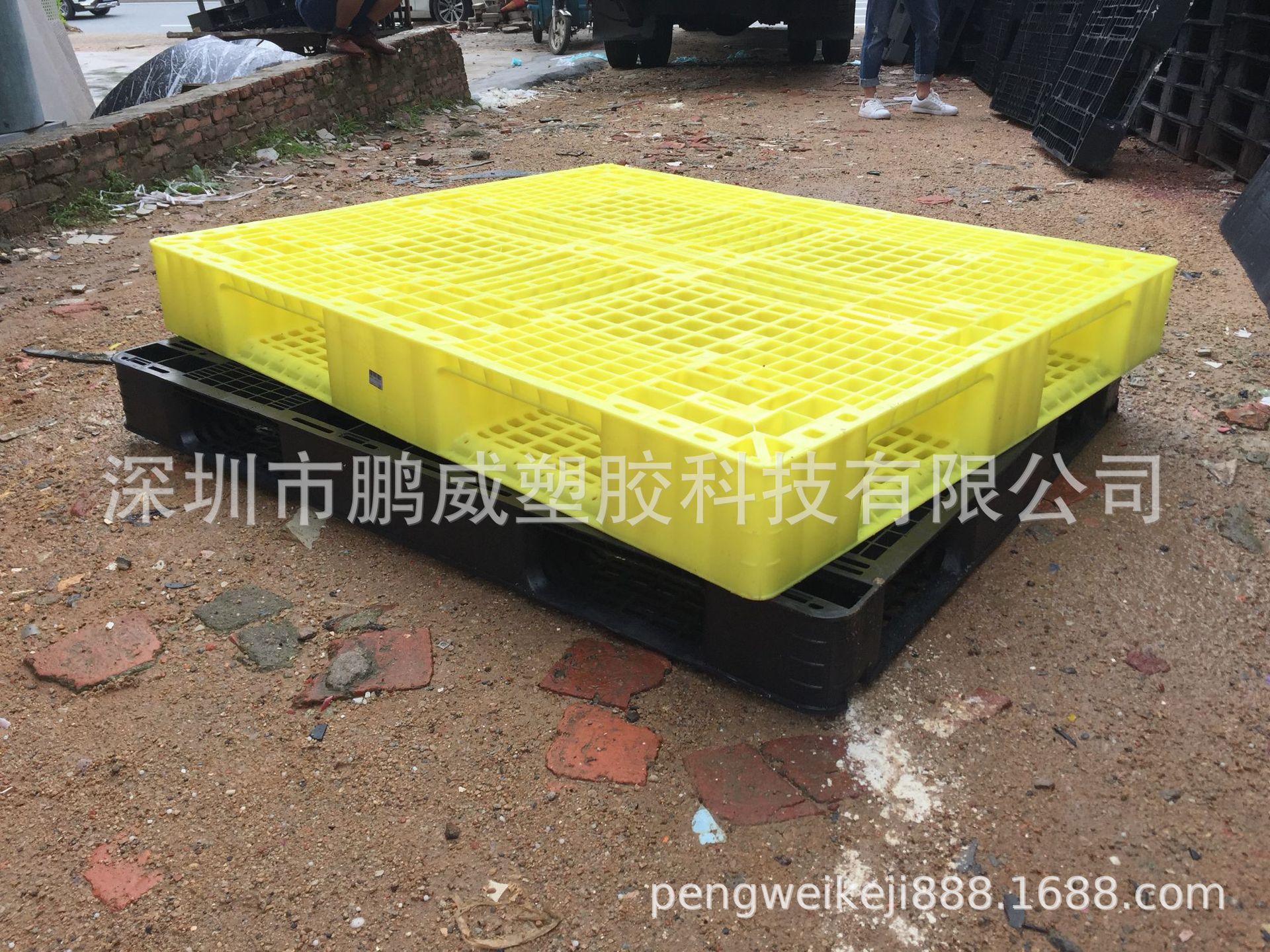 厂家生产黄色田字卡板 地台四面叉车卡板 田字1300#地台板 胶栈板