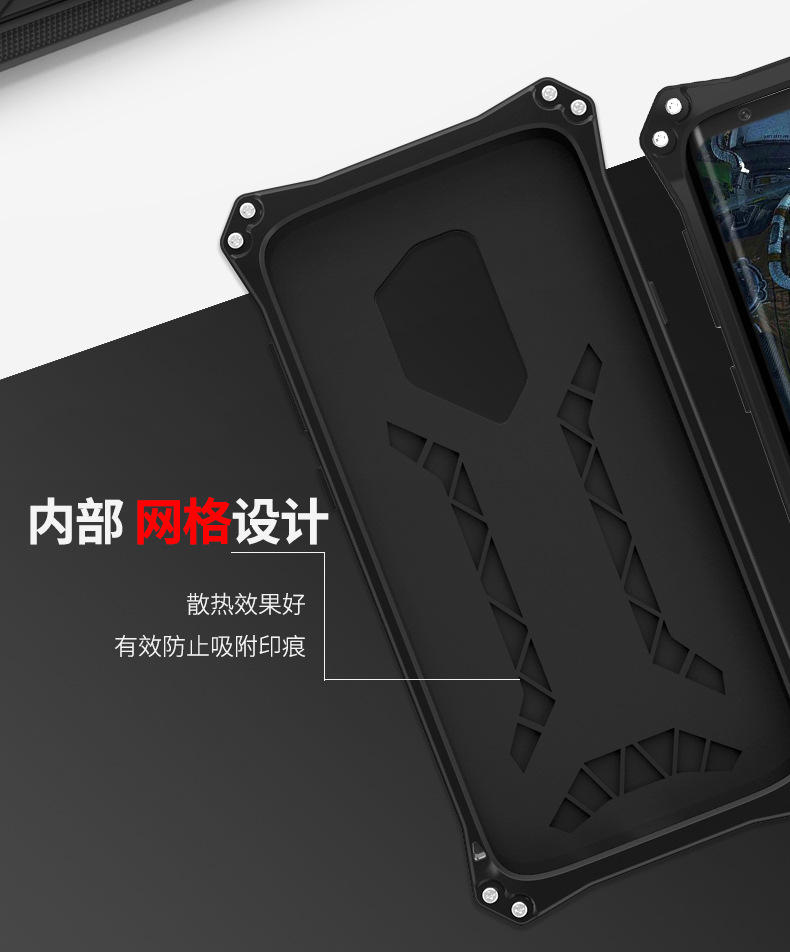 R-Just Gundam Water-resistant Shockproof Dirt-proof Snow-proof Premium Armor Heavy Duty Metal Protective Case Cover for Samsung Galaxy S9 Plus & Galaxy S9