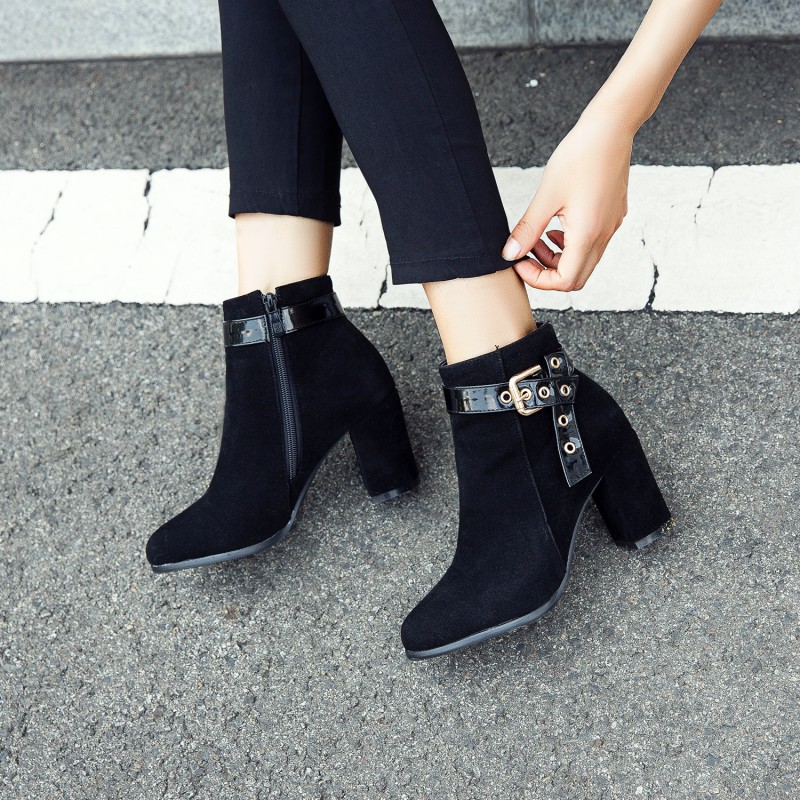 Suede High Heel Ankle Boots 4