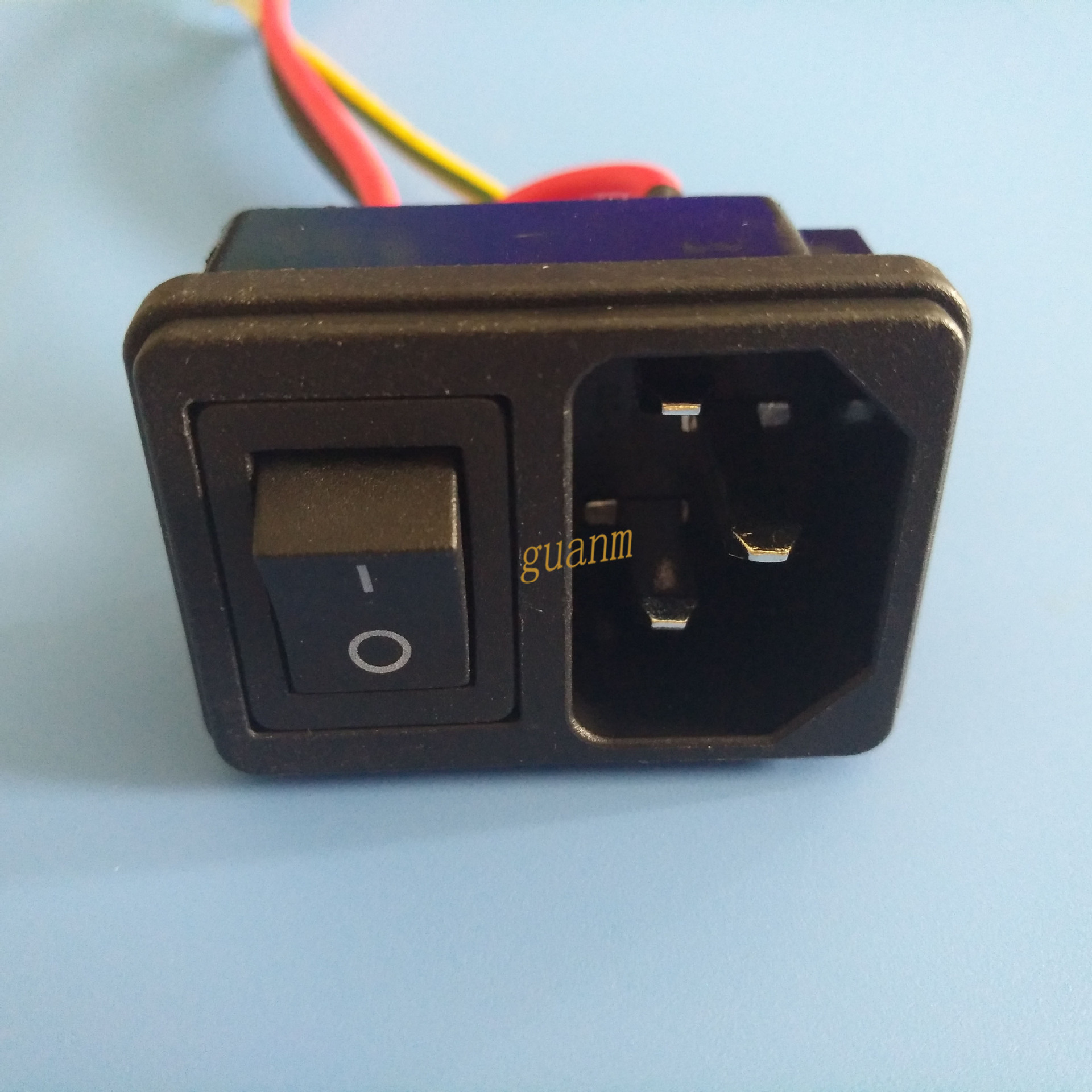 AC电源插座二合一 带开关插座 品字带开关 插座连端子线 卡式