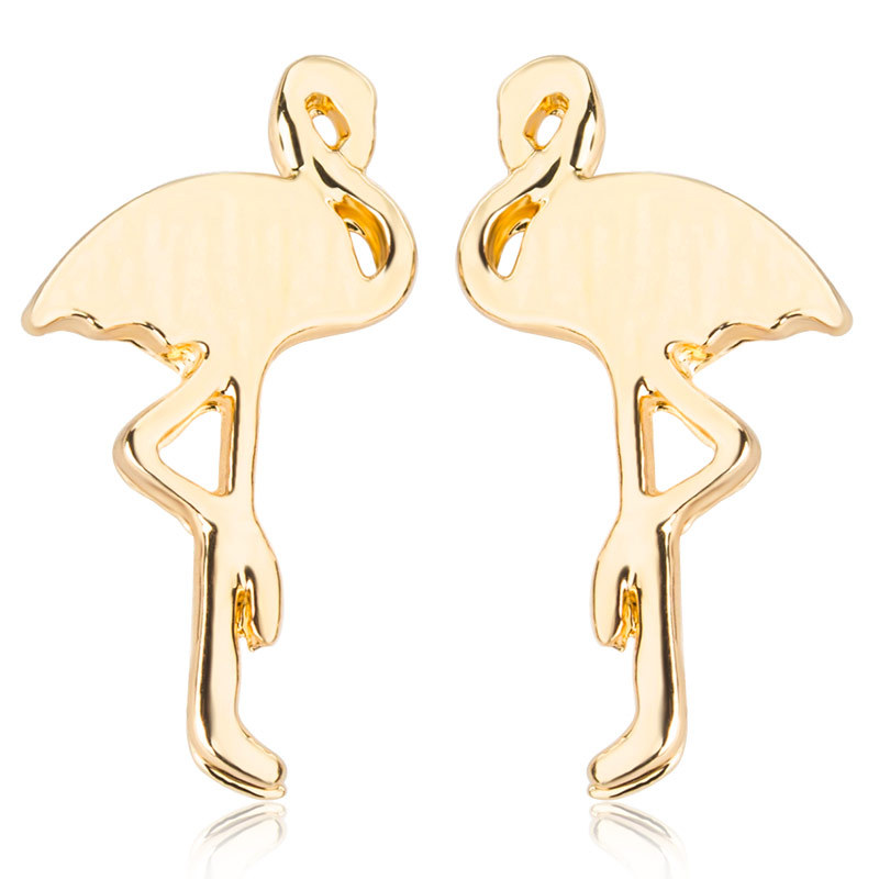 Boucles D&#39;oreilles Flamant Rose En Alliage Créatif display picture 9