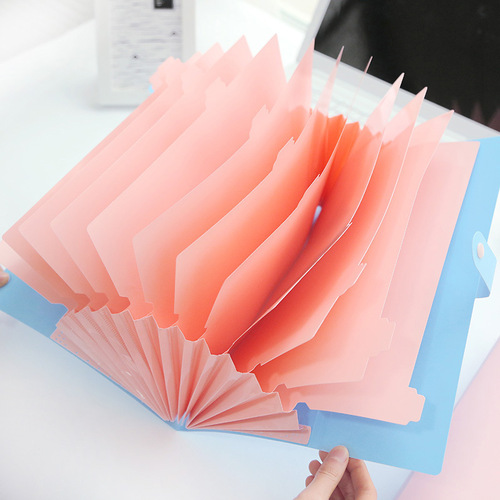 Korean style 12-in folder pp organ bag storage bag file organizer bag test paper divider bag multi-layer folder
