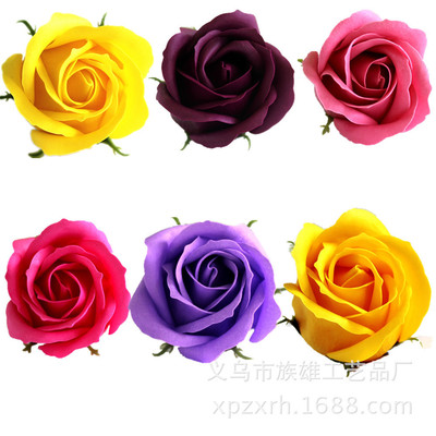 义乌厂家直销玫瑰香皂花三层加厚大花头花店礼盒花束包装材料批发