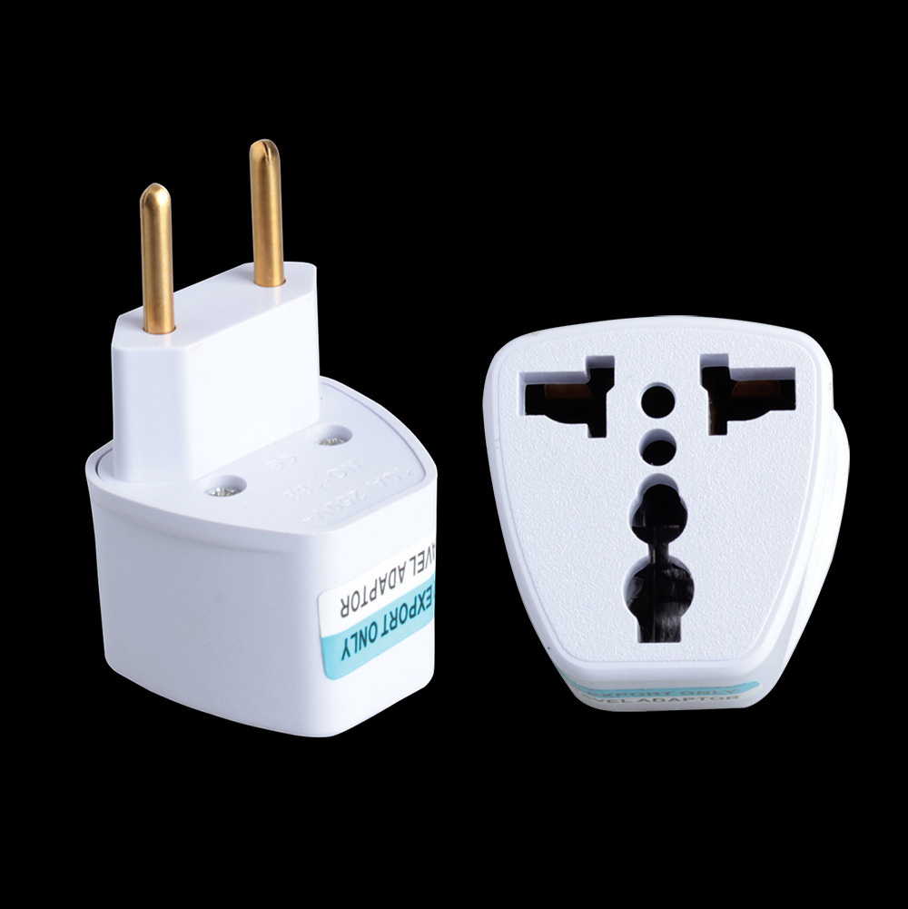 纯铜巴西规电源转换插头9C-1菱形嵌入式巴西旅行电源插头欧规插头