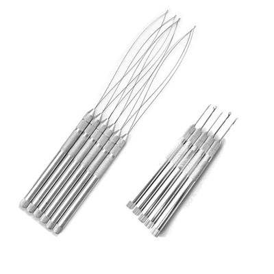 速卖通 接发钩针串珠器、金属铝柄串珠器 铝柄接发钩针含3个针头|ru