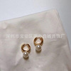 Tide, brass earrings from pearl, European style, 750 sample gold, french style