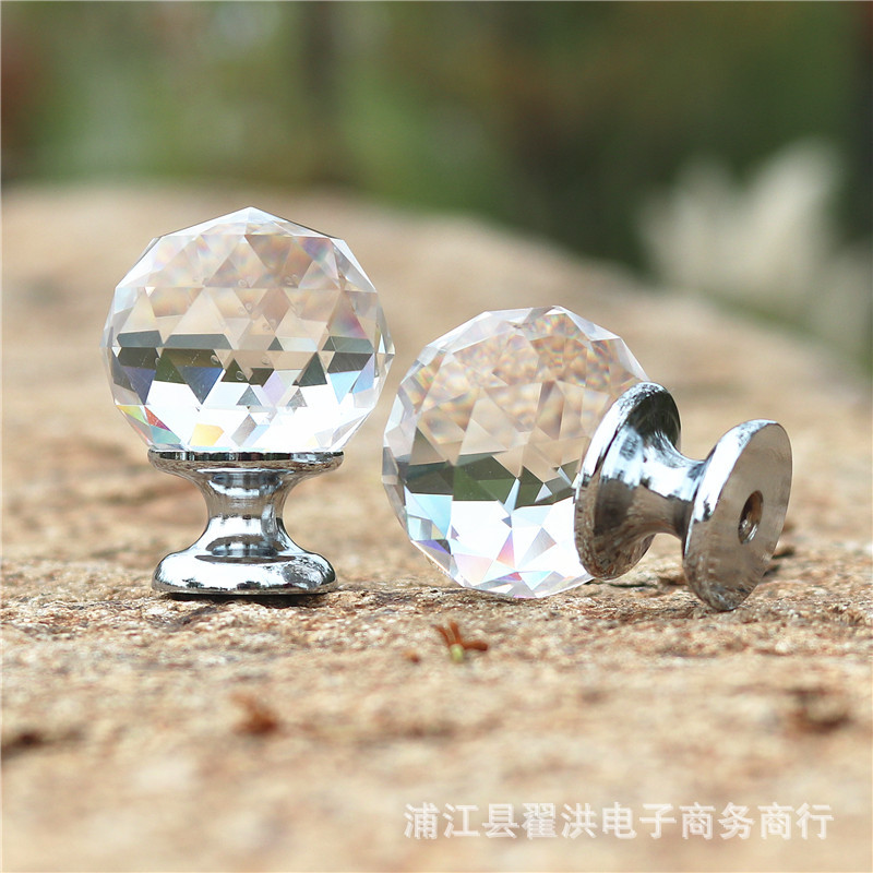 跨界专供水晶拉手 礼品盒拉手 亚克力美妆收纳盒拉手 K9玻璃把手|ru