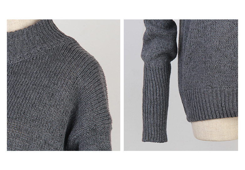 Half High Collar Warm Knit Sweater Women Wholesale