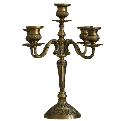 欧式古典合金烛台 三头 五头烛台 婚庆 烛台 居家摆件金属工艺品|ru