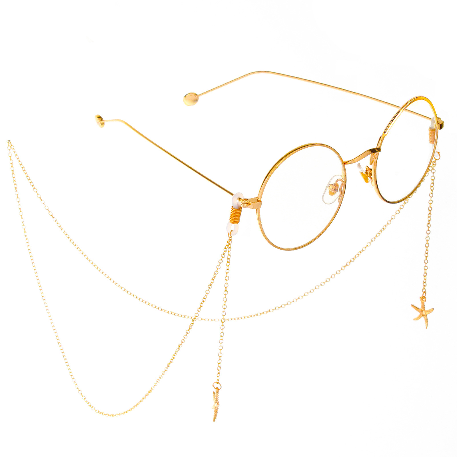 Non-slip Popular Metal Glasses Cord Gold Starfish Pendant Handmade Eyeglasses Chain Cross-border display picture 1