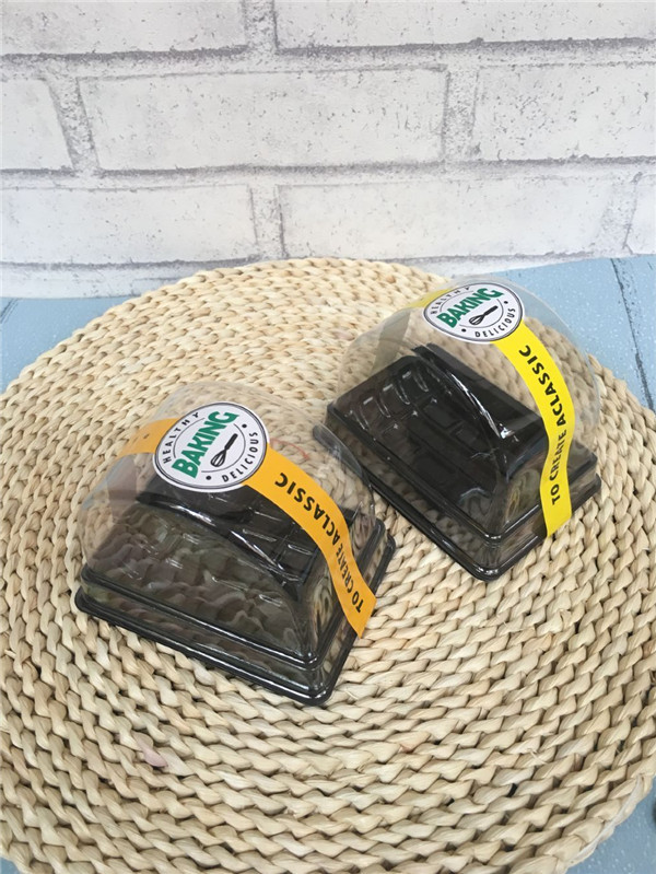 蛋糕卷虎皮切件瑞士卷包装盒烘焙西点透明吸塑盒自带卡扣