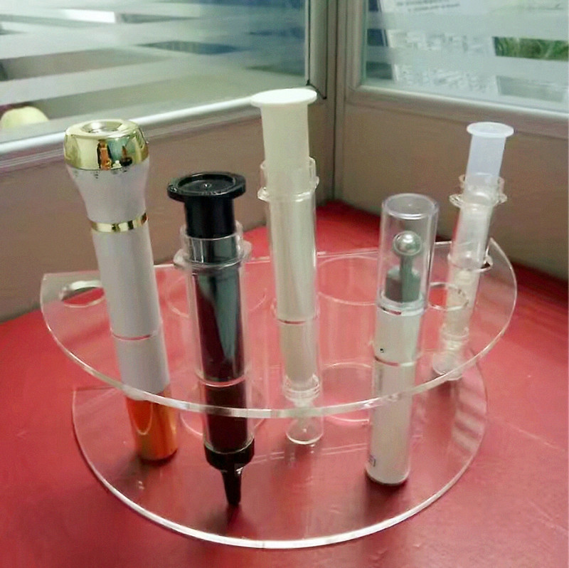 透明亚克力化妆品注射器放置架 有机玻璃试管口红透明陈列架批发