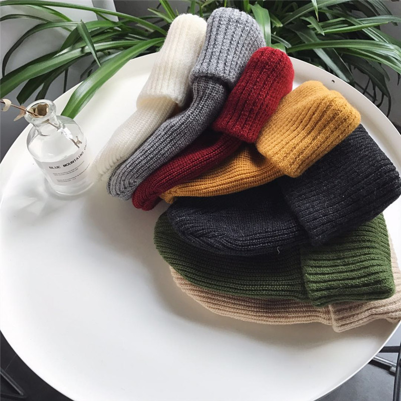 Chic versatile thickened warm knitted ha...